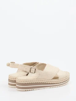 Damen Pons Quintana – Plateau-Sandalette aus Ziegenleder creme