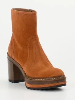 Damen Pons Quintana – Plateau-Stiefeletten aus Veloursleder Cognac