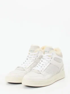 Damen Premiata – High-Top Sneaker aus Veloursleder Offwhite