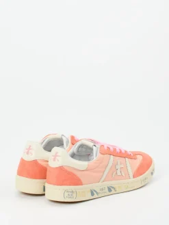 Damen Premiata – Low-Top Sneaker aus Veloursleder lachsrosa