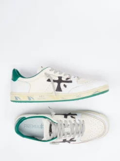 Herren Premiata – Sneaker aus Kalbleder in Beige-Grün