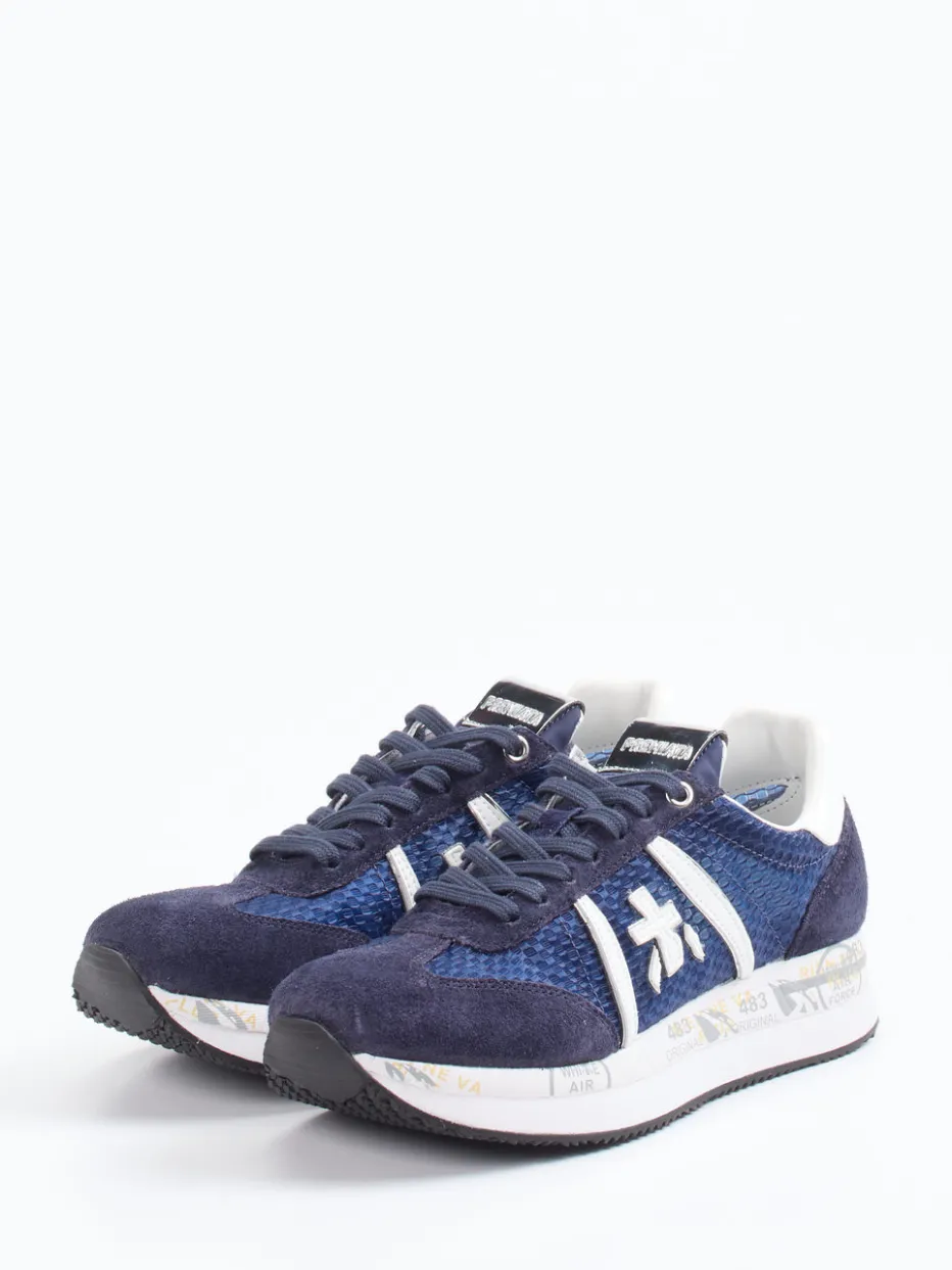 Damen Premiata – Sneaker aus Veloursleder und Mesh