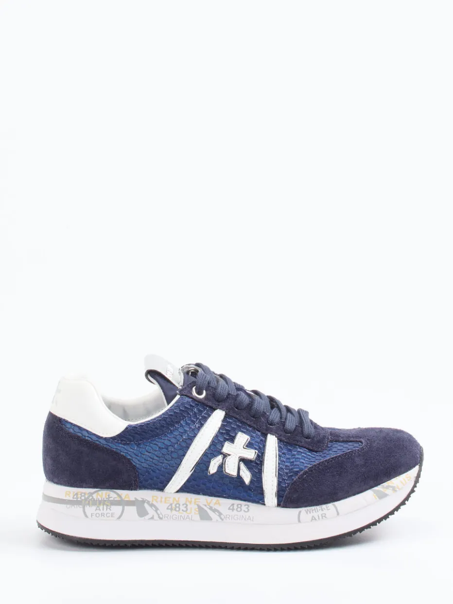 Damen Premiata – Sneaker aus Veloursleder und Mesh