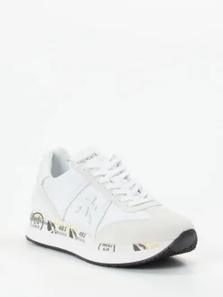 Damen Premiata – Sneaker aus Veloursleder Offwhite