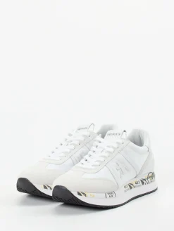 Damen Premiata – Sneaker aus Veloursleder Offwhite