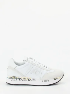 Damen Premiata – Sneaker aus Veloursleder Offwhite