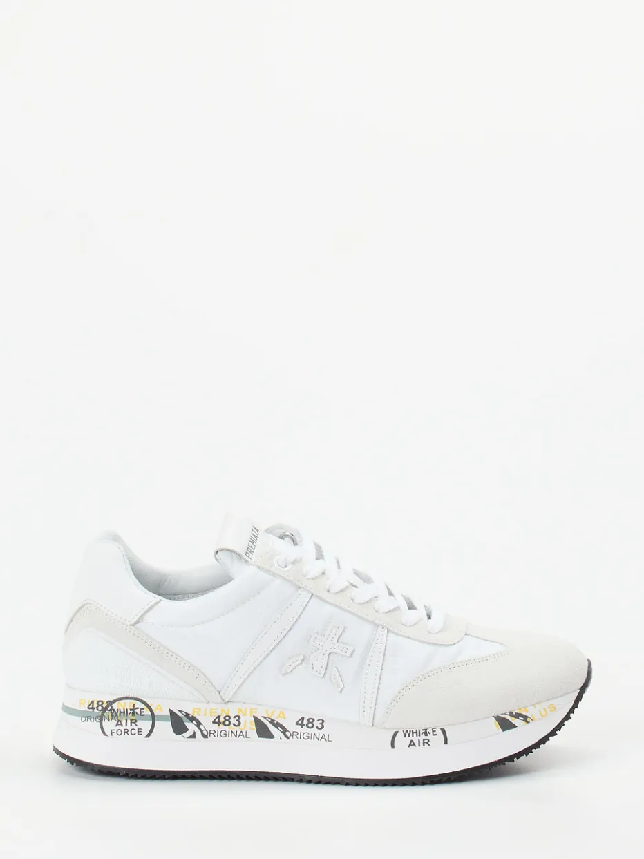 Damen Premiata – Sneaker aus Veloursleder Offwhite