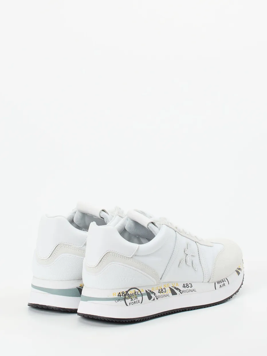 Damen Premiata – Sneaker aus Veloursleder Offwhite