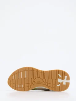 Damen Premiata – Sneaker aus Veloursleder und Mesh beige