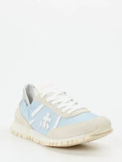 Damen Premiata – Sneaker aus Veloursleder und Nylon hell