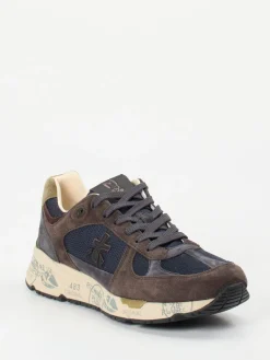 Herren Premiata – Sneaker aus Veloursleder und Mesh Dunkel
