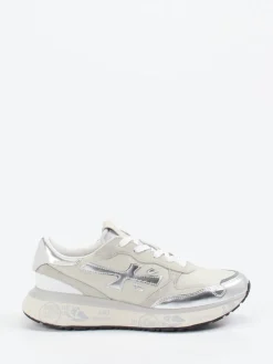 Damen Premiata – Sneaker aus Veloursleder mit Metallic-Details