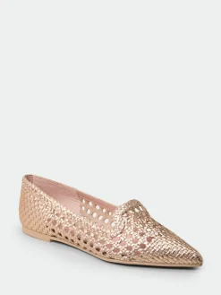 – Loafer-Ballerinas aus Metallicleder Rosé*Pretty Ballerinas Online