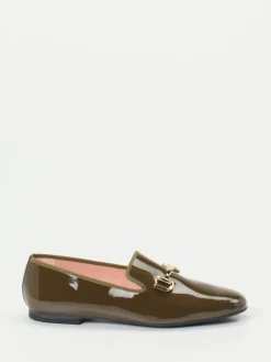 Damen Pretty Ballerinas – Loafer aus Lackleder in Oliv
