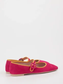 Damen Pretty Ballerinas – Mary-Jane-Ballerinas aus Veloursleder Pink