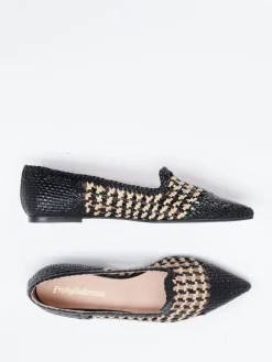 Damen Pretty Ballerinas – Slipper aus Kalbleder in Flechtoptik