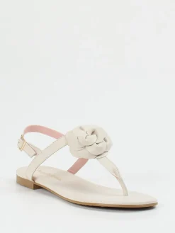 – Zehentrenner aus Lammleder Cremeweiß*Pretty Ballerinas New