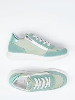 Kinder Primigi – Sneaker aus Veloursleder Salbei