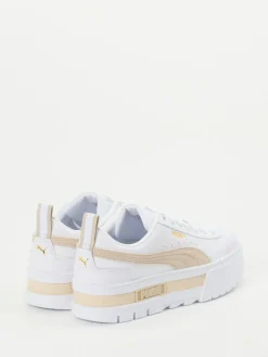 Damen Puma – Plateau-Sneaker aus Leder -Beige