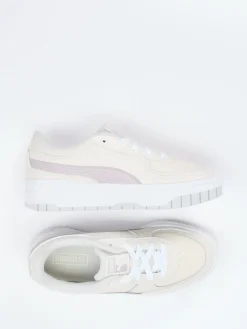 Damen Puma – Platform Sneaker aus Leder in Cremeweiß