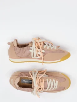 Damen Puraai – Retro-Sneaker aus Velour/Textil altrosa