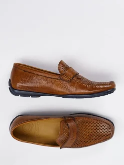 Herren Quarvif – Loafer aus Elchleder cognacfarben
