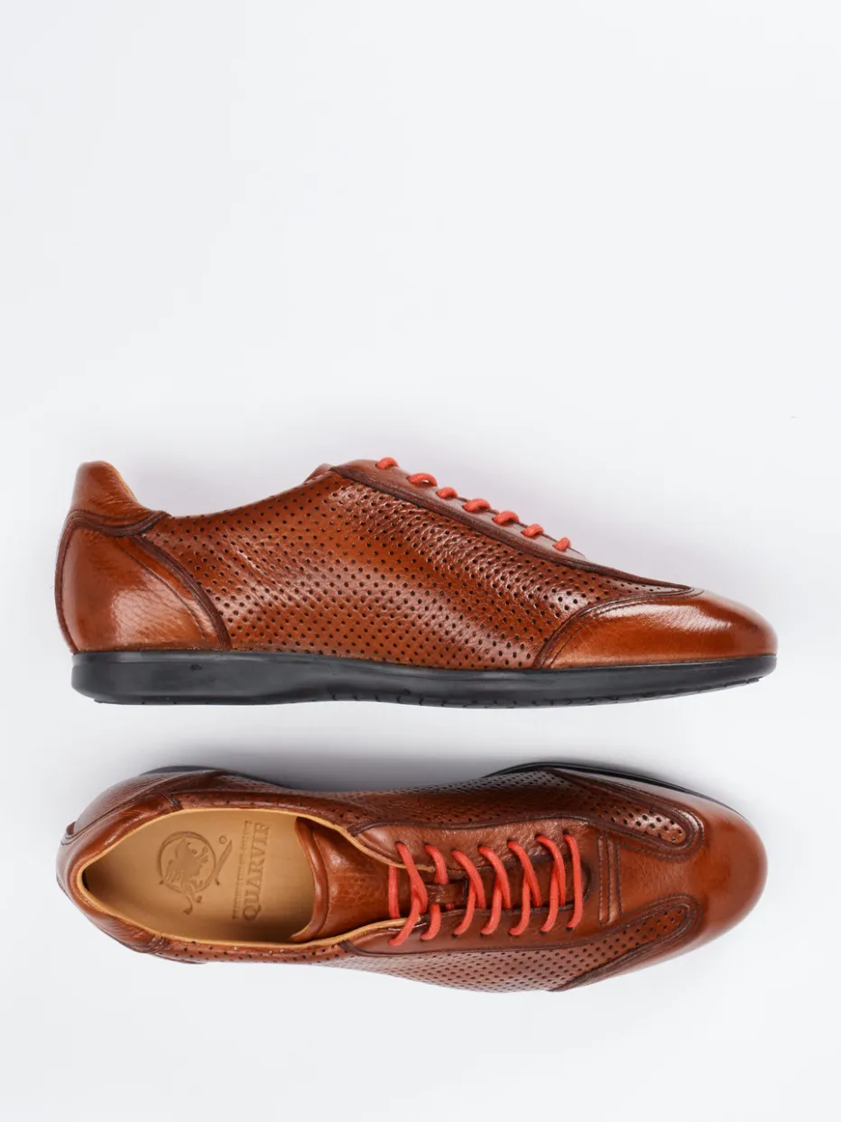 Herren Quarvif – Schnürschuh aus Hirschleder cognac