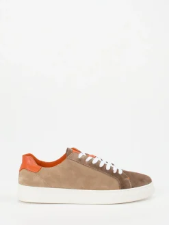 – Sneaker aus Ziegenleder in Taupe-Orange*Quarvif