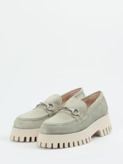 Damen Ralph Harrison – Chunky Loafer aus Veloursleder Salbei