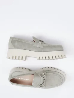 Damen Ralph Harrison – Chunky Loafer aus Veloursleder Salbei