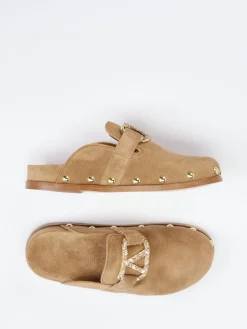 Damen Ralph Harrison – Clogs aus Veloursleder in Karamell