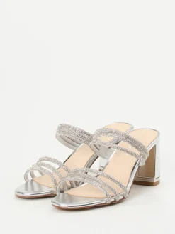 Damen Ralph Harrison – High Heel Mules aus Metallicleder