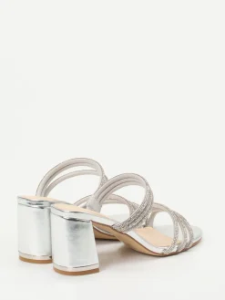 Damen Ralph Harrison – High Heel Mules aus Metallicleder