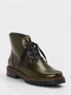 – Schnürstiefelette aus Lammleder Oliv*Ralph Harrison