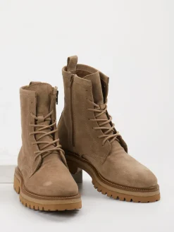 Damen Ralph Harrison – Schnürstiefelette aus Veloursleder Sand