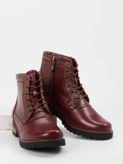 – Schnürstiefelette aus Lammleder bordeaux*Ralph Harrison