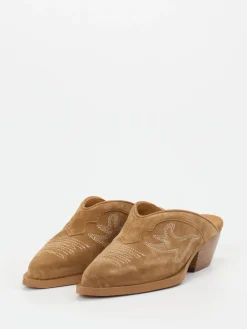 – Western-Mules aus Veloursleder Cognac*Ralph Harrison Hot