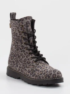 – Schnürboots aus Leder Taupe Leoprint*Ralph Harrison Classic Discount