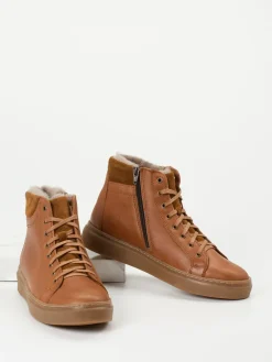 Herren Ralph Harrison Country – High-Top Sneaker aus Fettleder Cognac