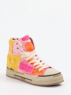 Damen Rebecca White – High-Top Sneaker aus Textil Patchwork
