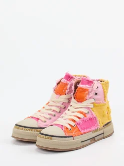 Damen Rebecca White – High-Top Sneaker aus Textil Patchwork