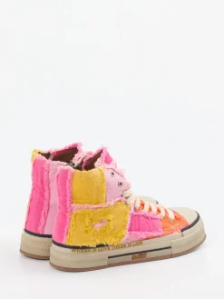 Damen Rebecca White – High-Top Sneaker aus Textil Patchwork