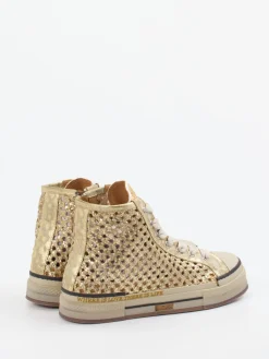Damen Rebecca White – High-Top Sneaker aus Flechtleder Gold