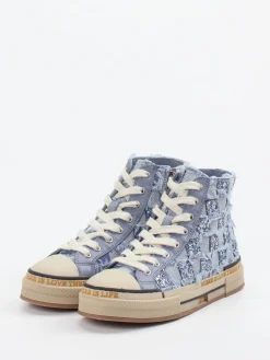– High-Top Sneaker aus Denim mit Glitzer*Rebecca White Discount