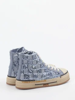 – High-Top Sneaker aus Denim mit Glitzer*Rebecca White Discount