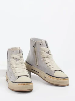 Damen Rebecca White – High-Top Sneaker aus Metallicleder silber