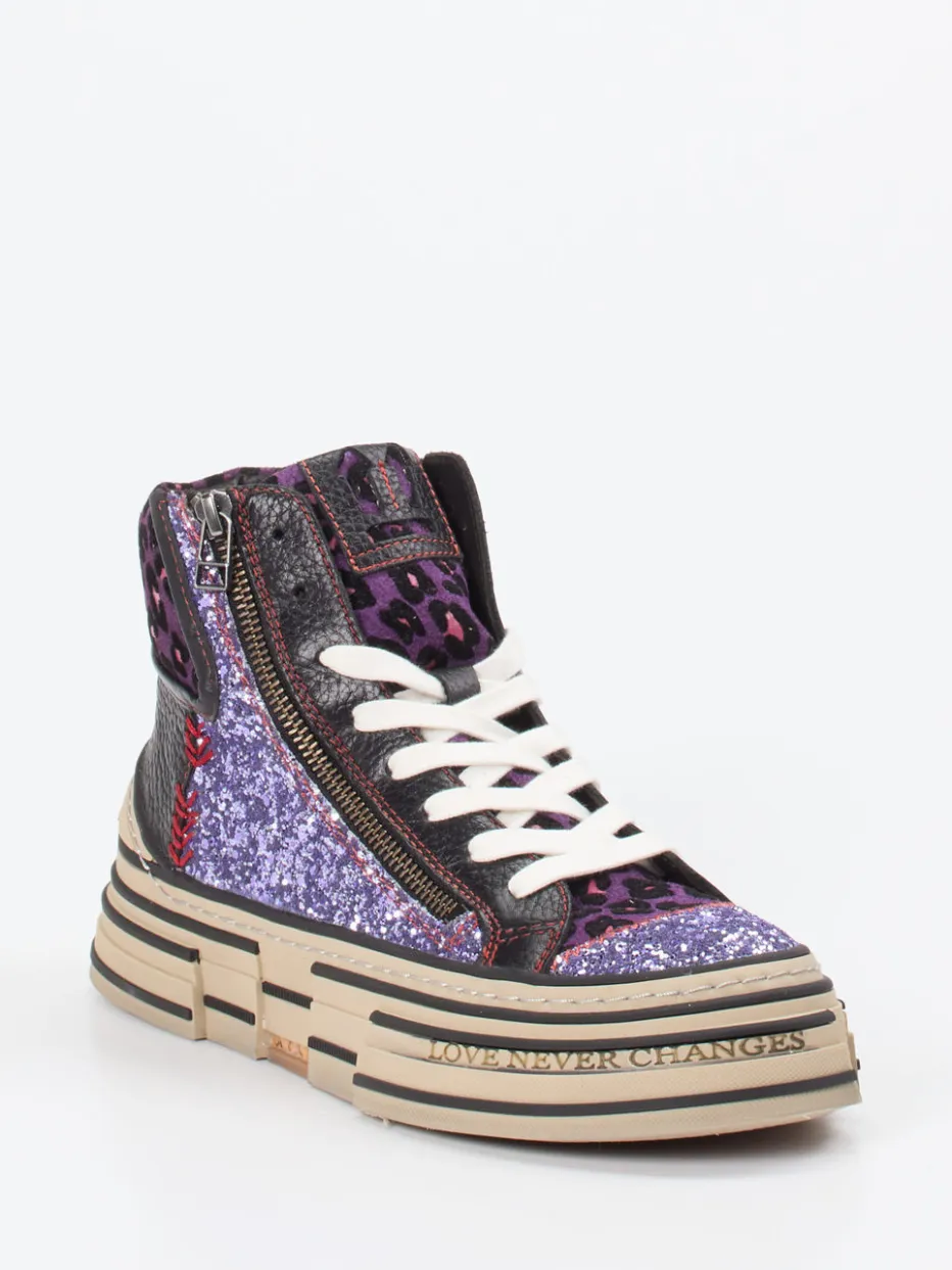 Damen Rebecca White – High-Top Sneaker aus Metallic mit Glitzer