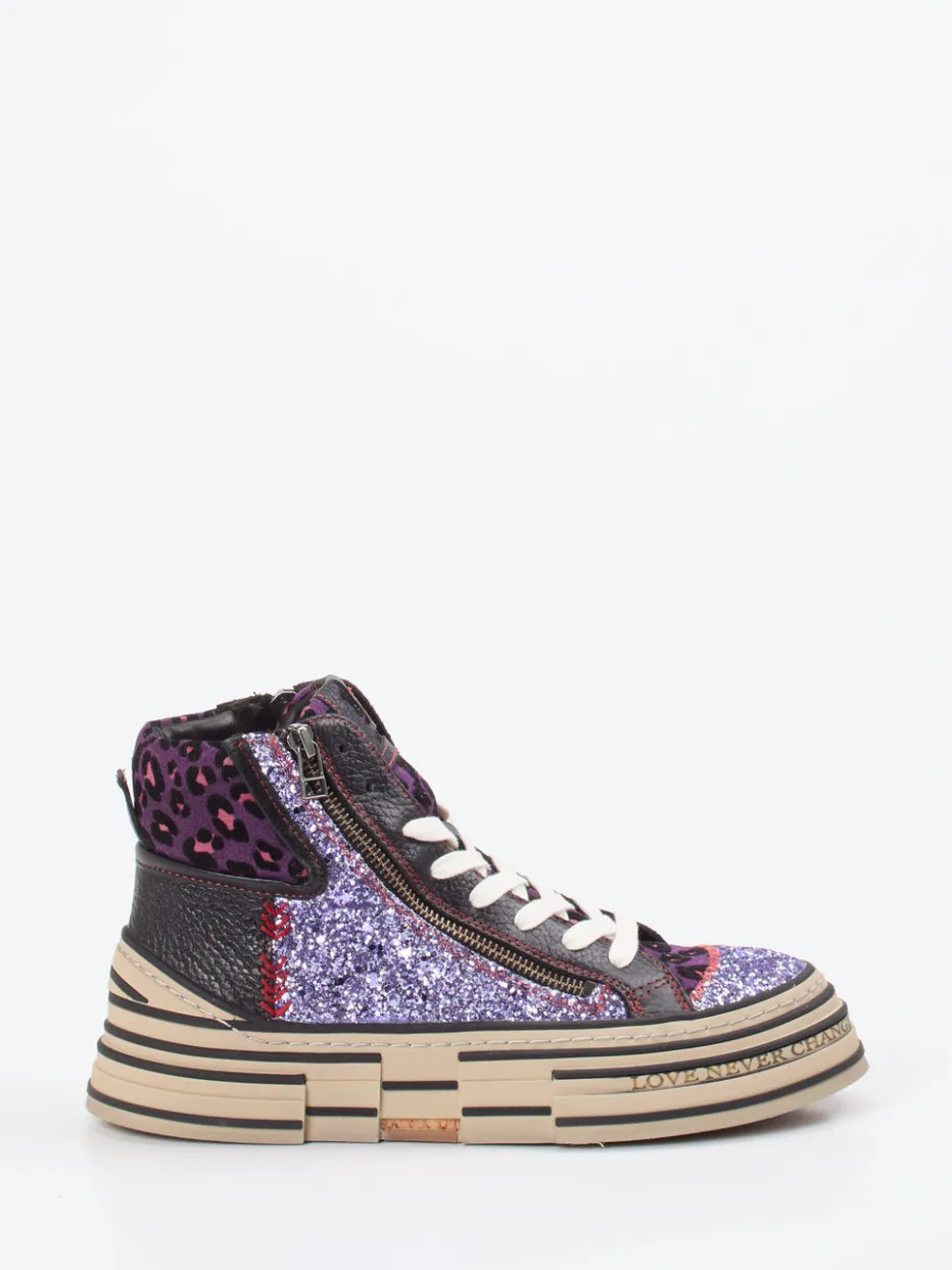 Damen Rebecca White – High-Top Sneaker aus Metallic mit Glitzer