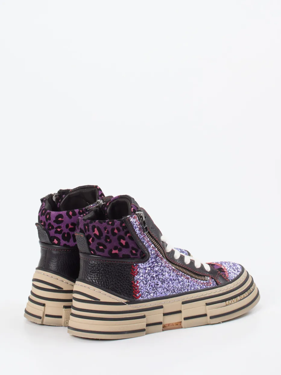 Damen Rebecca White – High-Top Sneaker aus Metallic mit Glitzer