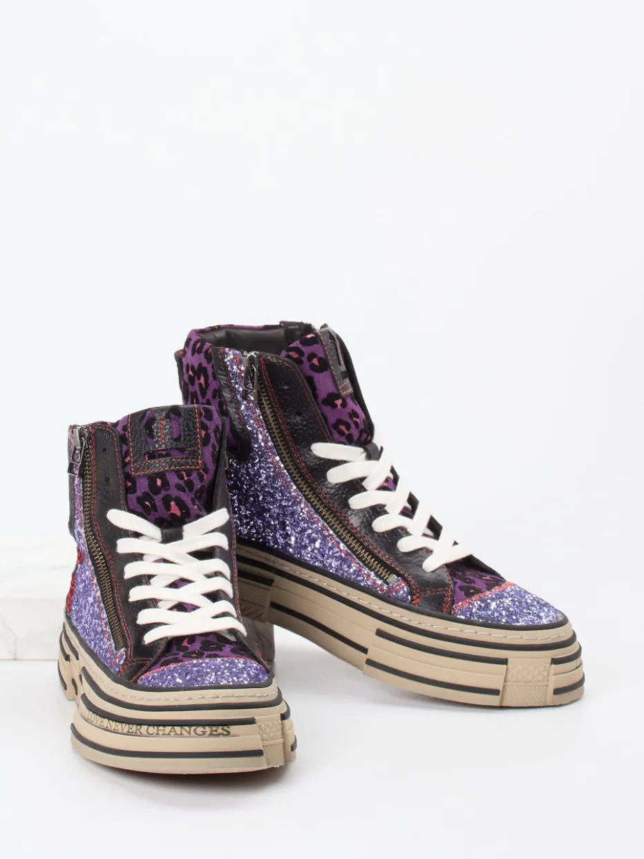 Damen Rebecca White – High-Top Sneaker aus Metallic mit Glitzer